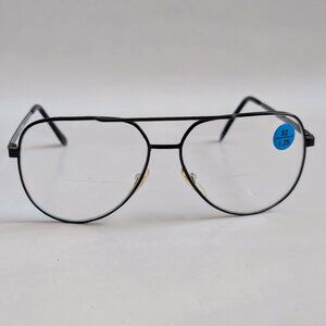(NWT) Vintage 90's Aviator Metal Bi-Focal Reading Glasses (S. Black)
